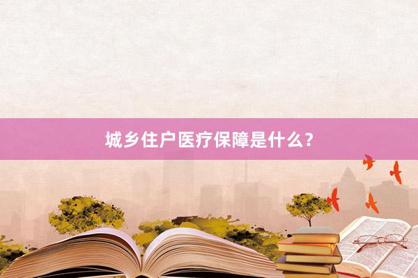 城乡住户医疗保障是什么？